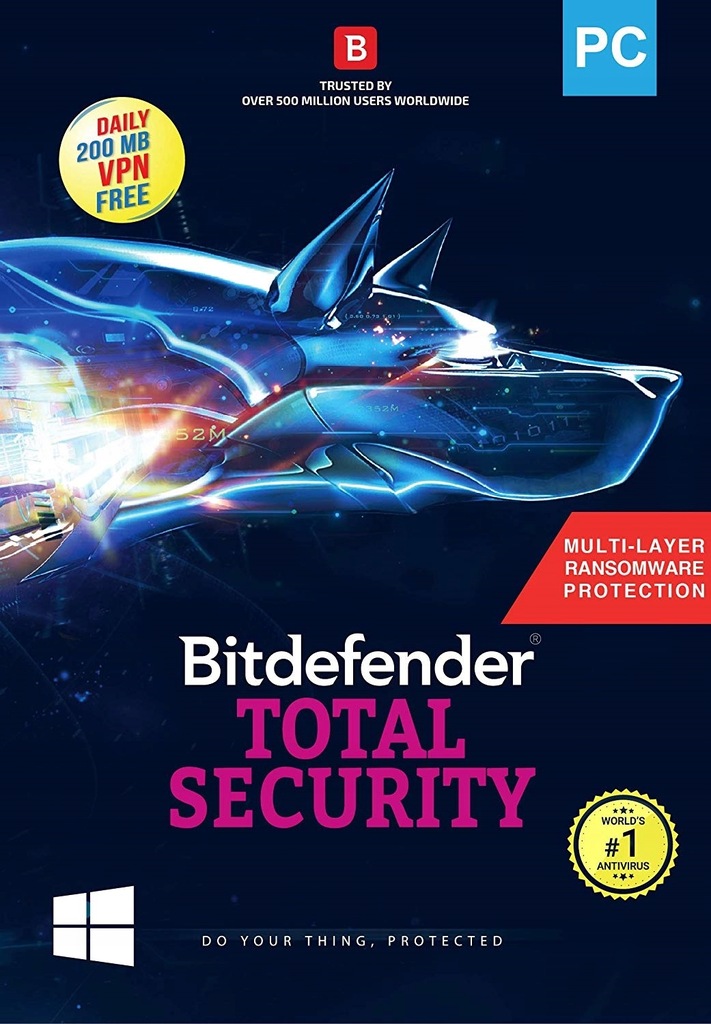 Купить Bitdefender Total Security 2020 1 ПК | 3 года: отзывы, фото, характеристики в интерне-магазине Aredi.ru