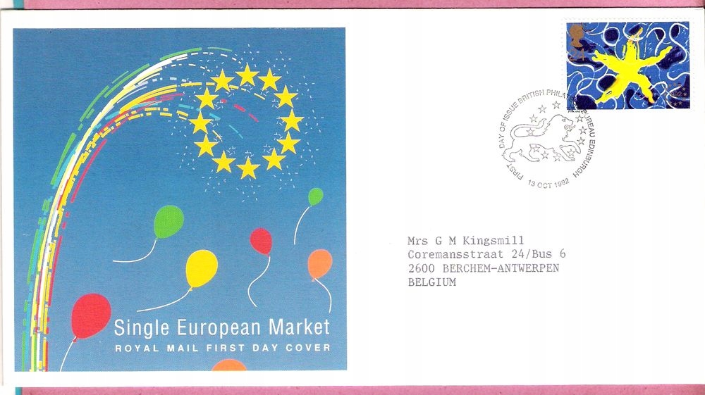 Anglia 1992, FDC Edinburgh, Unia Europejska Wspólny Rynek