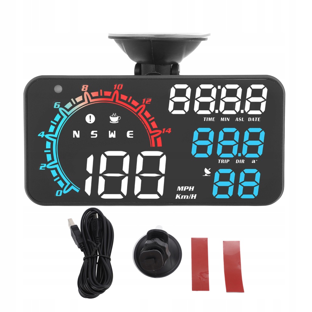 WYŚWIETLACZ SAMOCHODOWY HUD PRĘDKOŚCIOMIERZ GPS