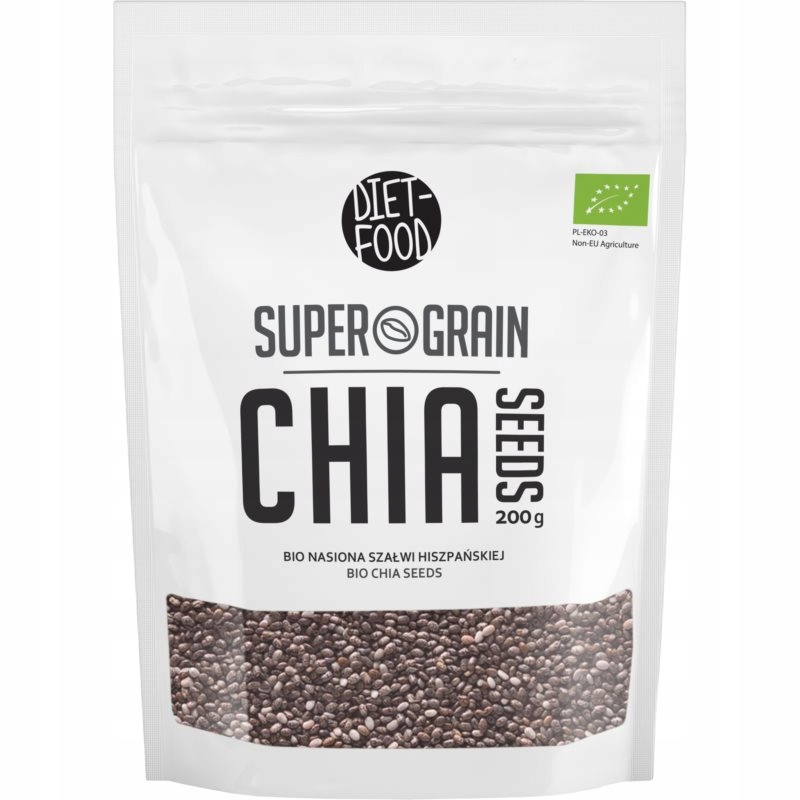 Diet-Food Super Grain Nasiona chia BIO nasiona w jakości BIO 200 g