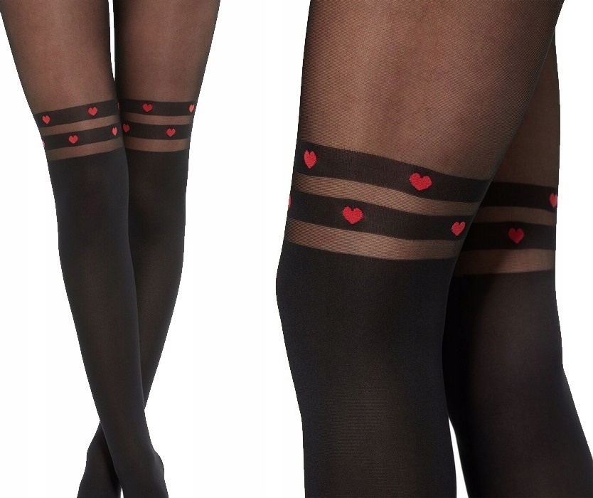 CALZEDONIA Rajstopy Collant Longuette Cuori 11565717618