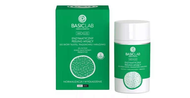 BASICLAB PEELING ENZYMATYCZNY DO TWARZY DO SKÓRY TŁUSTEJ I WRAŻLIWEJ 35 G