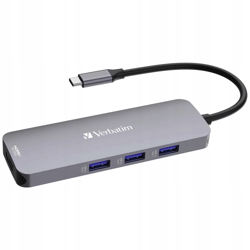 Verbatim Adapter Hub USB-C - 2xHDMI/ 3xUSB-A/SD/microSD/USB-C aluminio