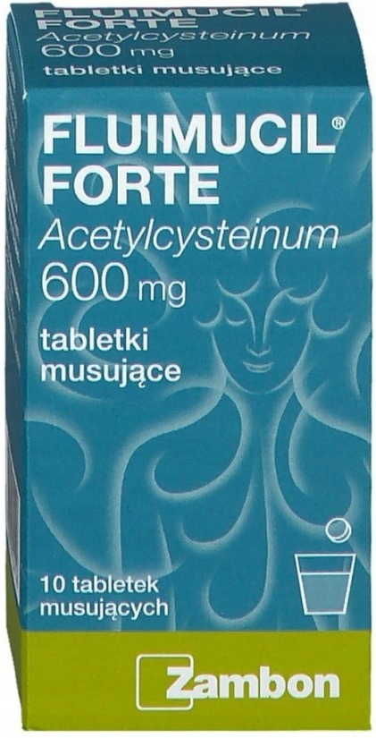 Fluimucil Forte 600 mg KASZEL MOKRY10 tabletek mus