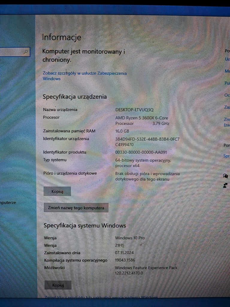 Komputer Stacjonarny AMD RYZEN 5 3600 6-CORE