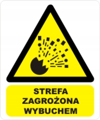 STREFA ZAGROZONA WYBUCHEM 50mm x60mm 16sztuk