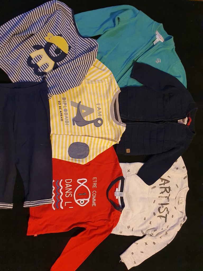 Zara Okaidi zestaw: bluza, sweter, rozm 80, 9-12