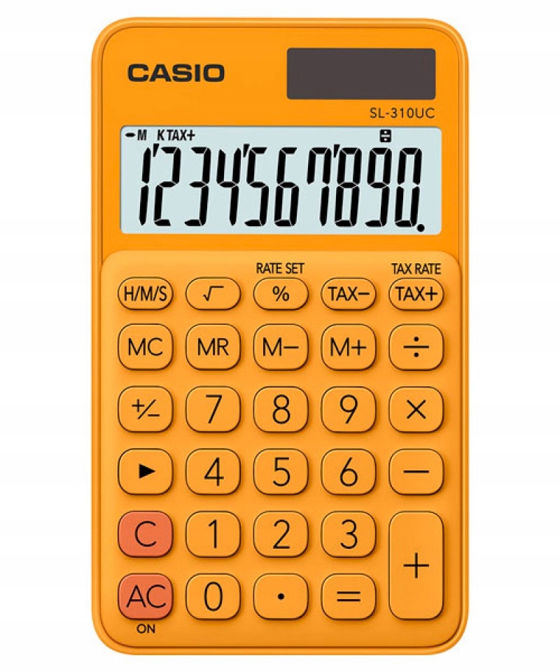 Kalkulator kieszonkowy 10-cyfrowy pomarańczowy