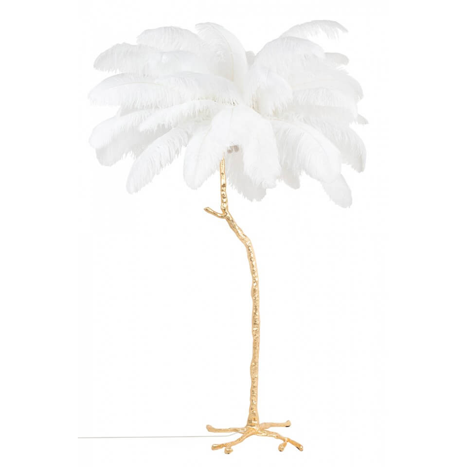 Lampa podłogowa Tiffany MSE1501100417 naturalna biała złota