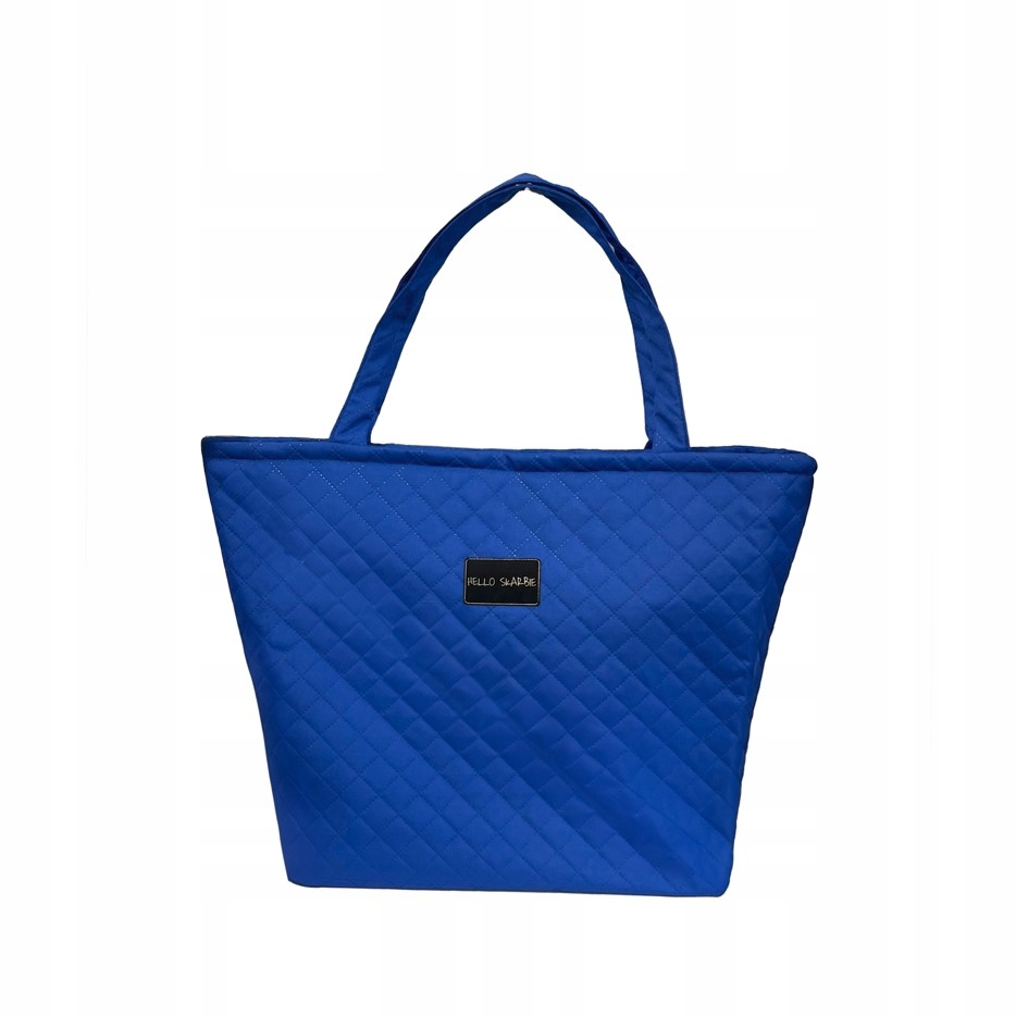 Pojemna torba ozdobna niebieska dla mamy do szpitala wyprawka poród rozm.XL