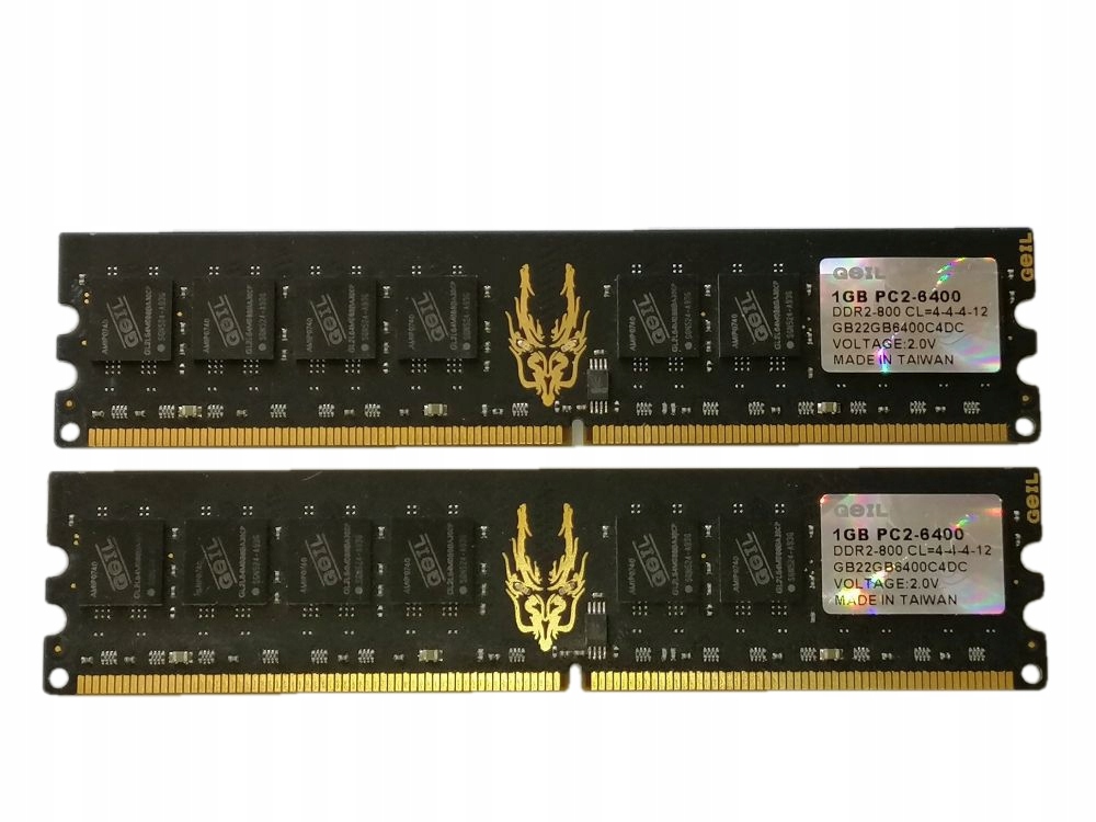 GEIL 2GB (2x1GB dual channel) 800MHz.