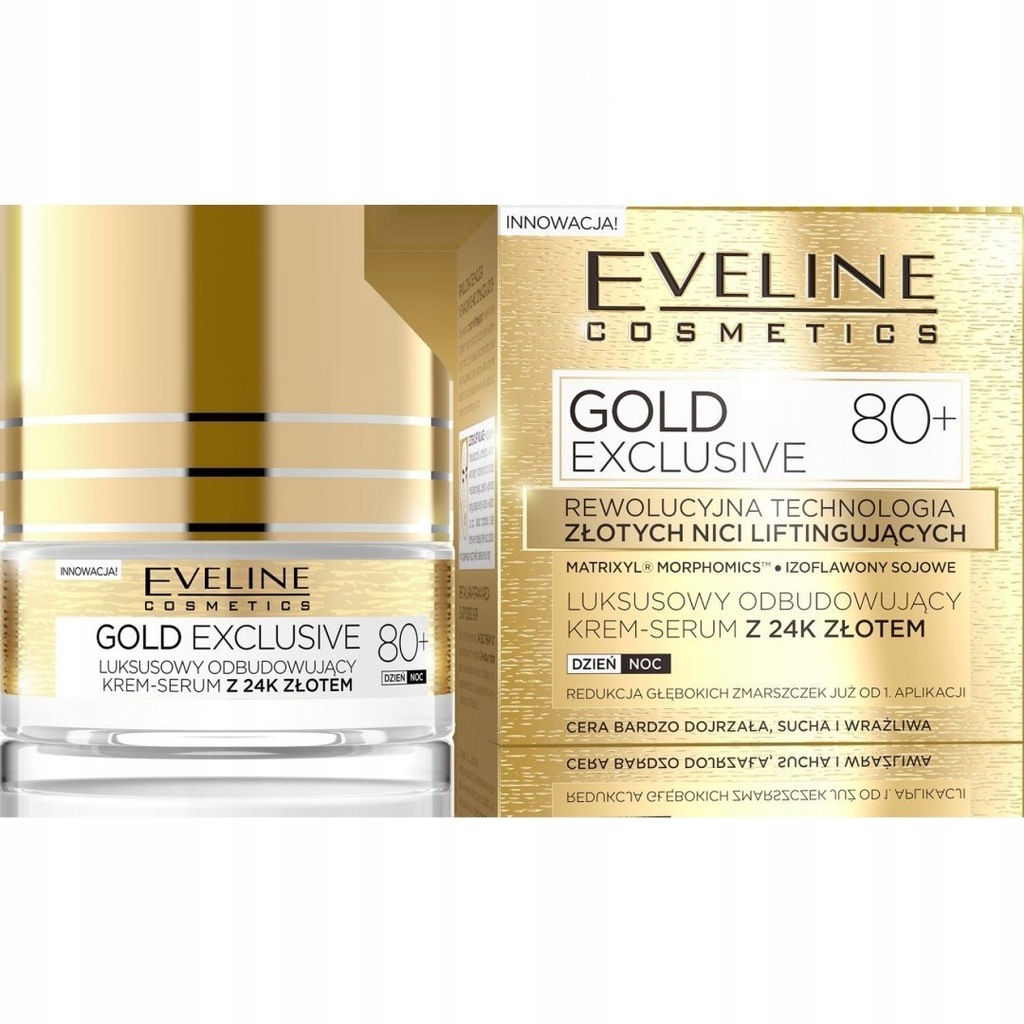 Eveline Gold Lift Expert 80+ Krem-serum odbudowują