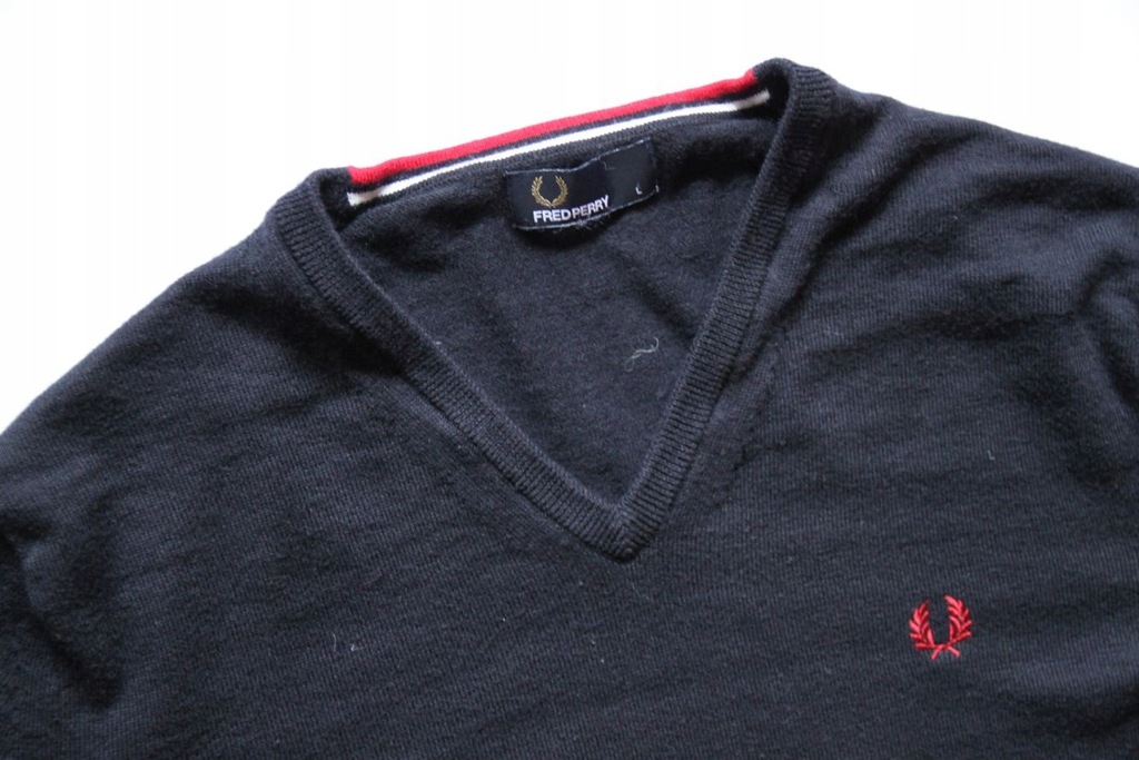 FRED PERRY__SWETER PREMIUM MERINO WOOL LOGO__L