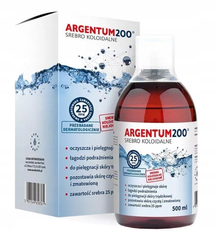 ARGENTUM 200 Srebro Koloidalne 500ml TRĄDZIK Tonik