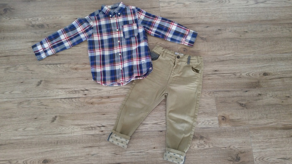 Spodnie RESERVED+koszula H&M dla chłopca r.110
