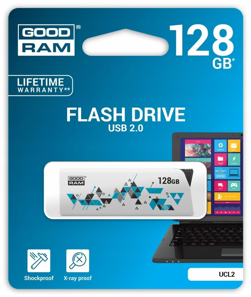 GOODRAM CLICK 128 GB USB PENDRIVE 22MB/s WYSUWANY!