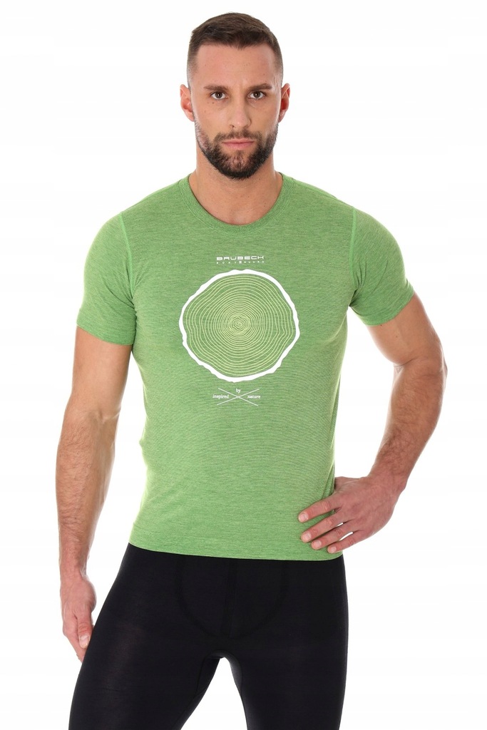 BRUBECK OUTDOOR WOOL męska koszulka zielona XL