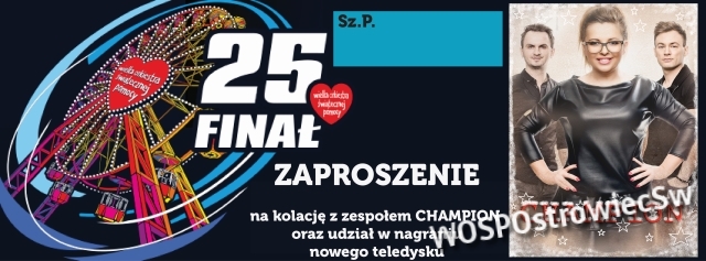 Voucher - Kolacja z zespołem Champion i teledysk.