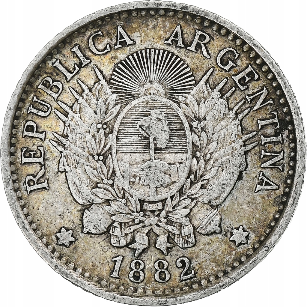 Moneta, Argentina, 10 Centavos, 1882, VF(30-35), S