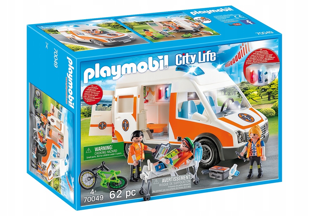 70049 PLAYMOBIL KARETKA ZE ŚWIATŁEM I DŹWIĘKIEM