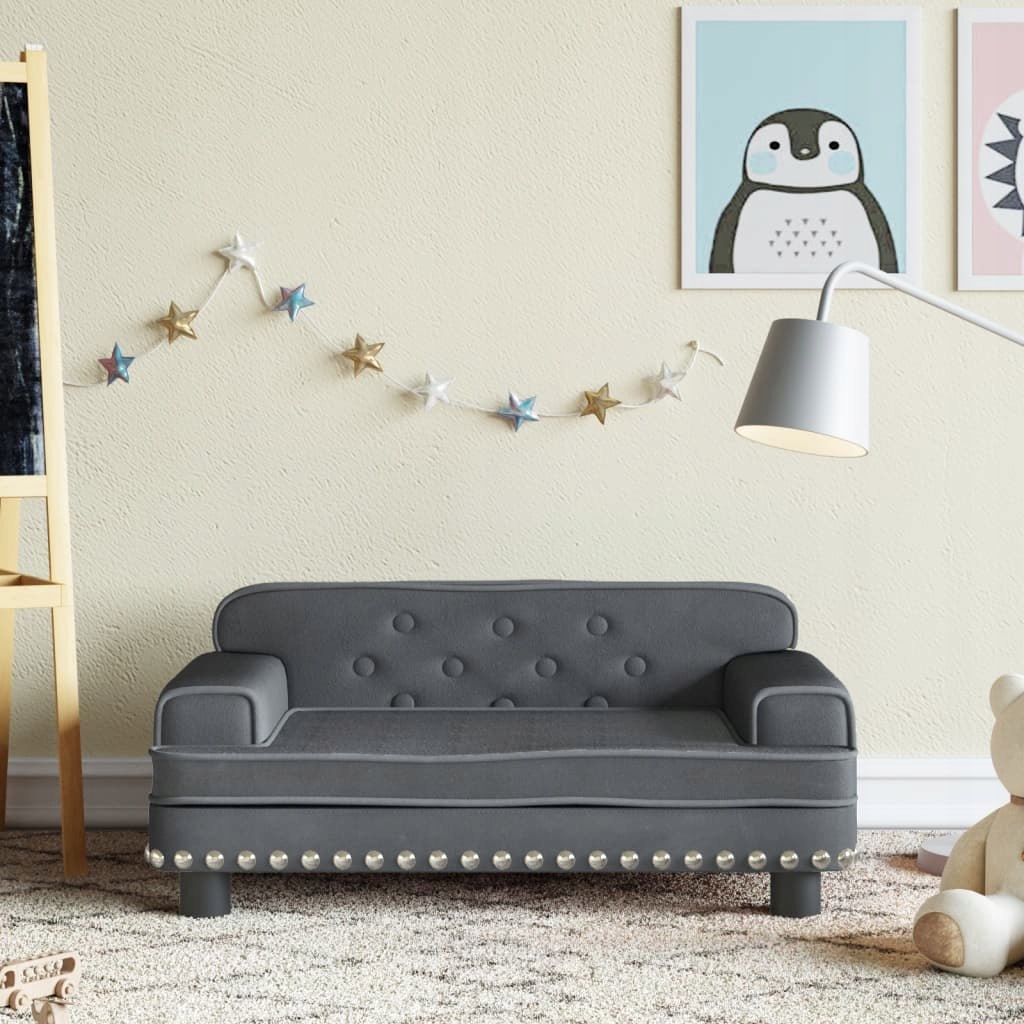 VidaXL Sofa dla dzieci, ciemnoszara, 70x45x30 cm,