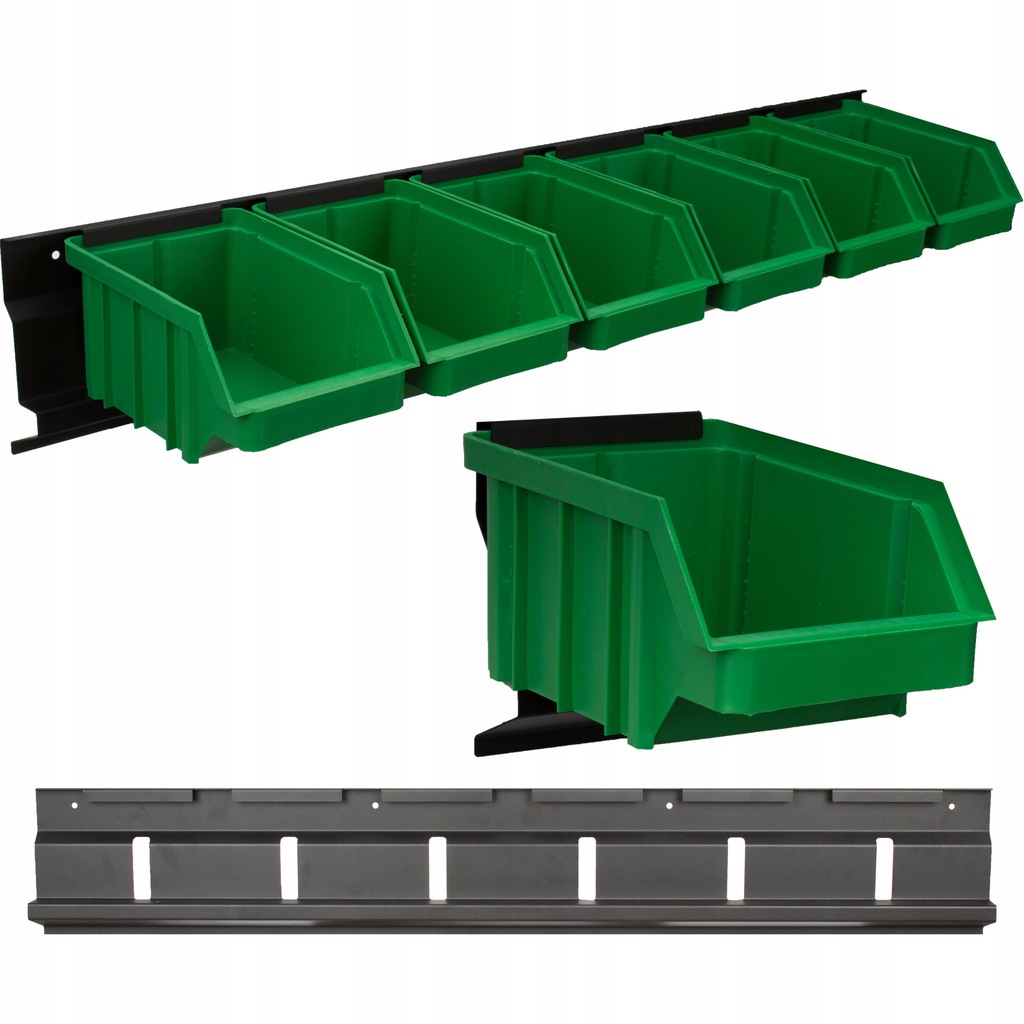 Tablica Warsztatowa Metalowa Ścianka Narzędziowa do Garażu 6 Kuwet Zielone