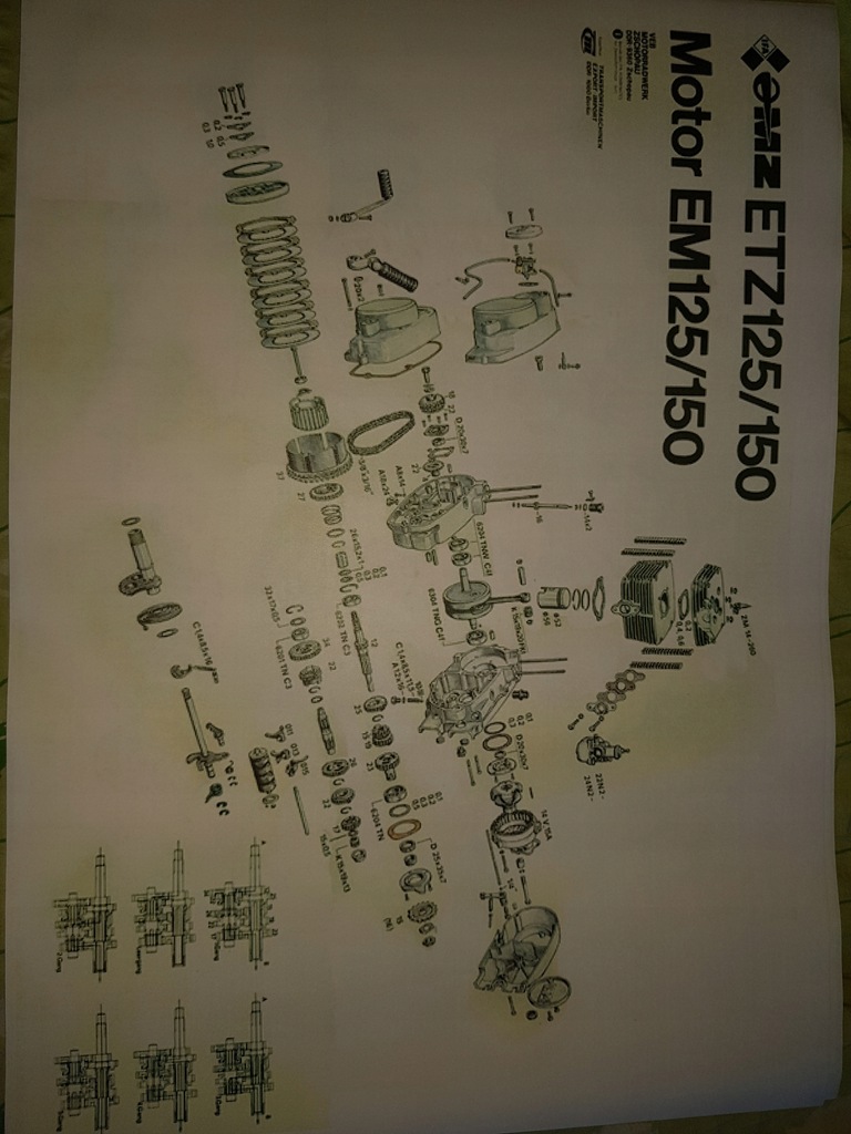 Plakat Schemat silnika MZ ETZ 125 i 150