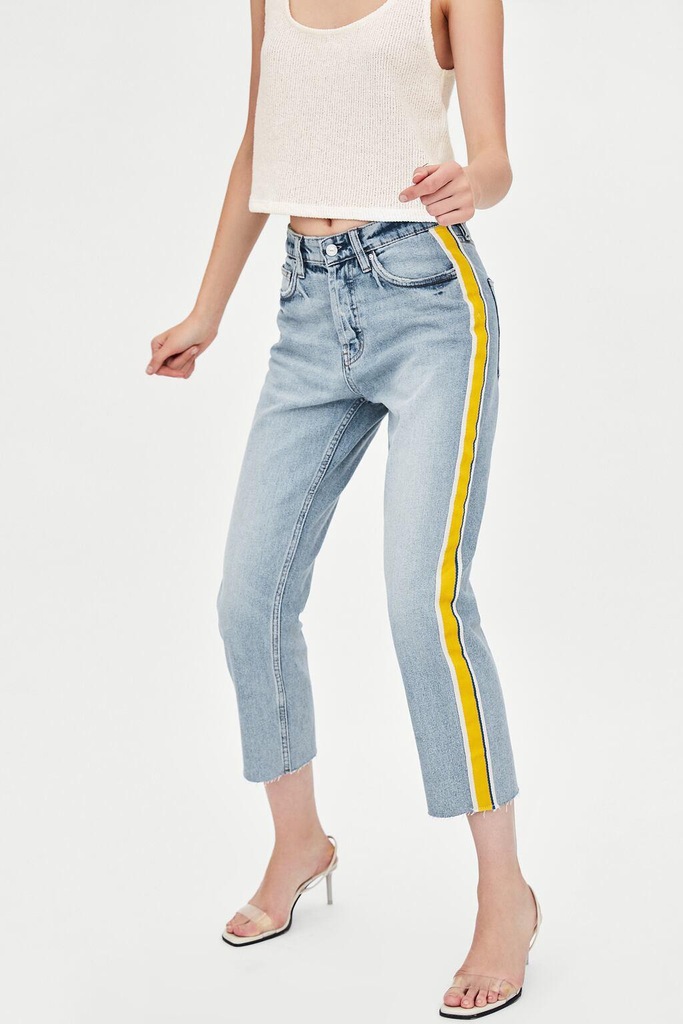 04F012 ZARA TRF__XXZ PROSTE SPODNIE JEANS__M