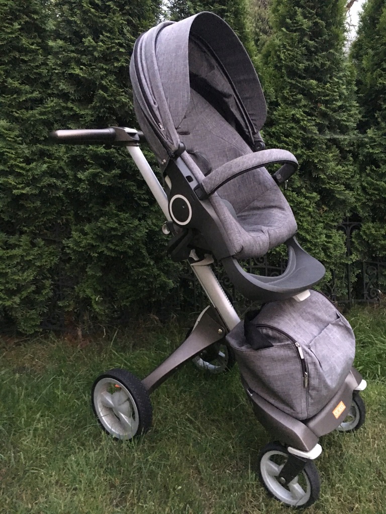 Wózek STOKKE Xplory V4 Black Melange 2w1 + dodatki