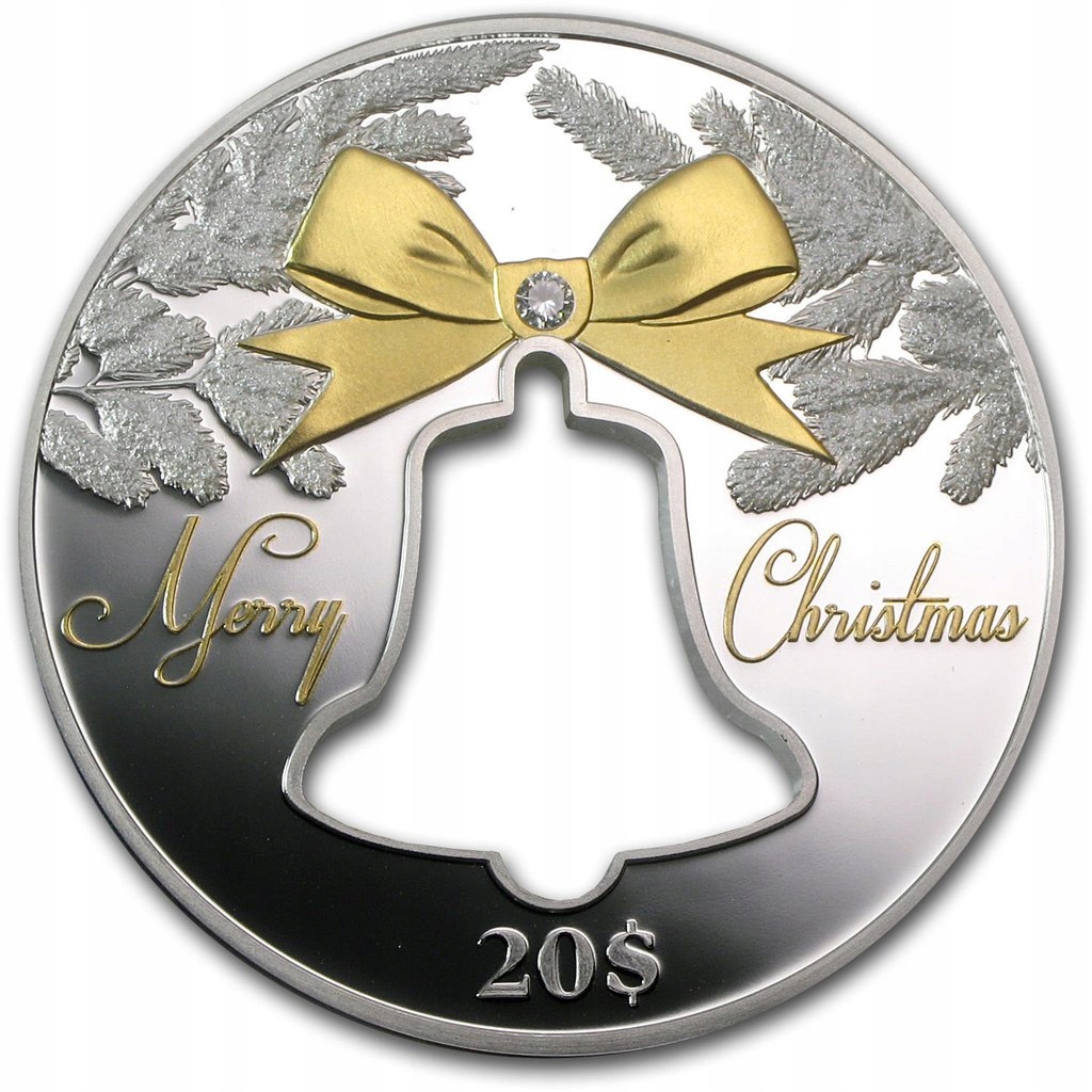 20 dolarów Merry Christmas Kiribati 2013 dzwonek 2 oz srebro 925 Święta