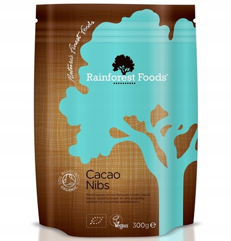 Kakao RAW Kruszone Ziarna BIO Rainforest Foods