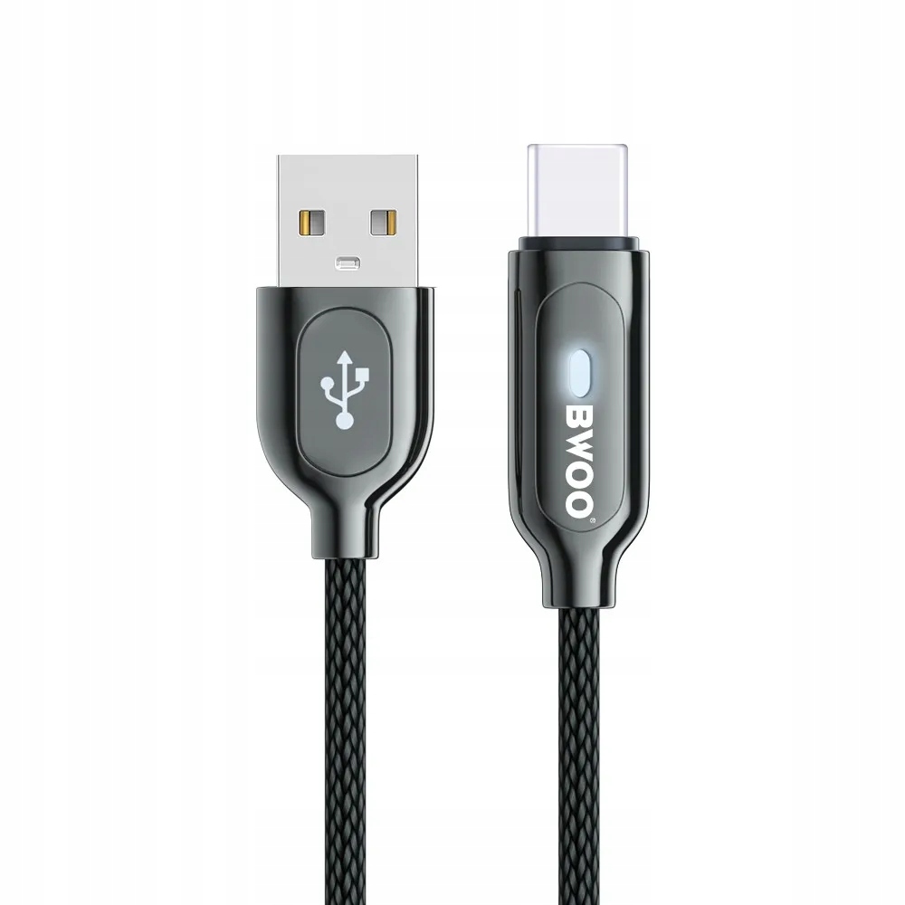 KABEL USB-A DO USB-C TYP C BWOO BO-X131C DŁUGOŚĆ 1M 2.4A KOLOR CZARNY