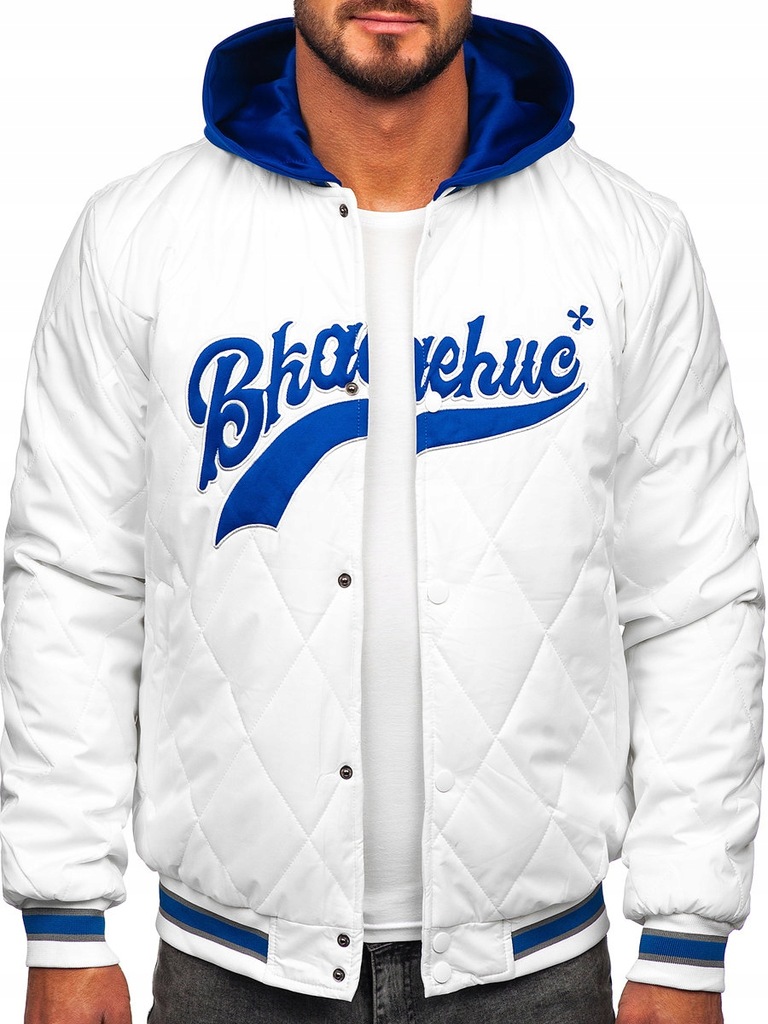 KURTKA BEJSBOLÓWKA MĘSKA BIAŁA 84M3023 DENLEY_2XL