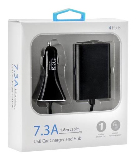 Ładowarka Samochodowa USB 4xUSB 7,3A