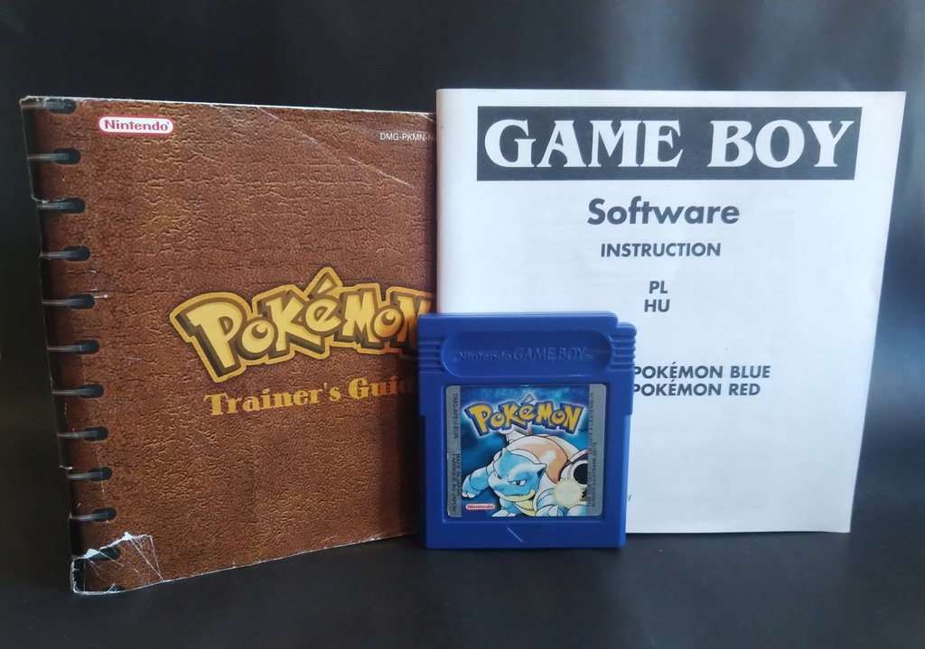 POKEMON blue Game Boy z INSTRUKCJĄ i przewodnikiem