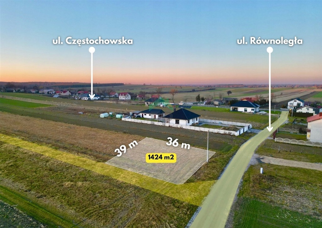 Działka, Mokrzesz, Mstów (gm.), 1424 m²