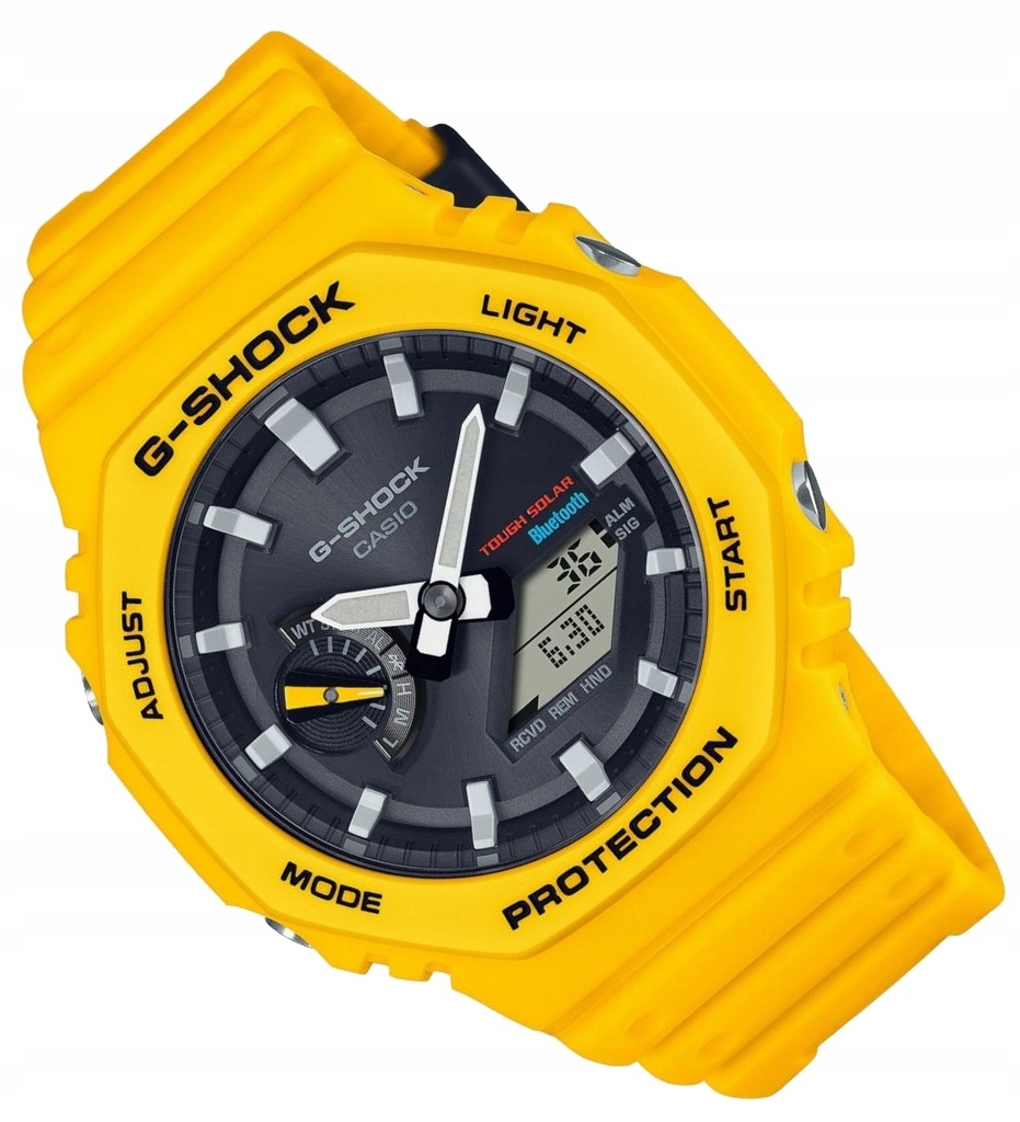 Żółty zegarek na pasku Casio G-SHOCK GA-B2100C