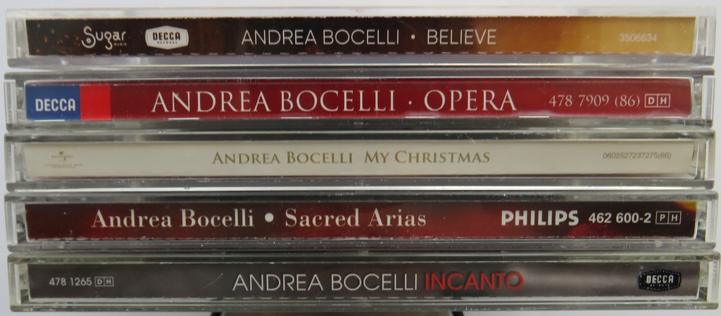 Andrea Bocelli - Incanto , Believe , Opera , Sacred Arias / zestaw 5 CD !