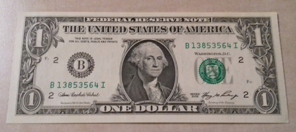 1 dolar USD 2006r. UNC-