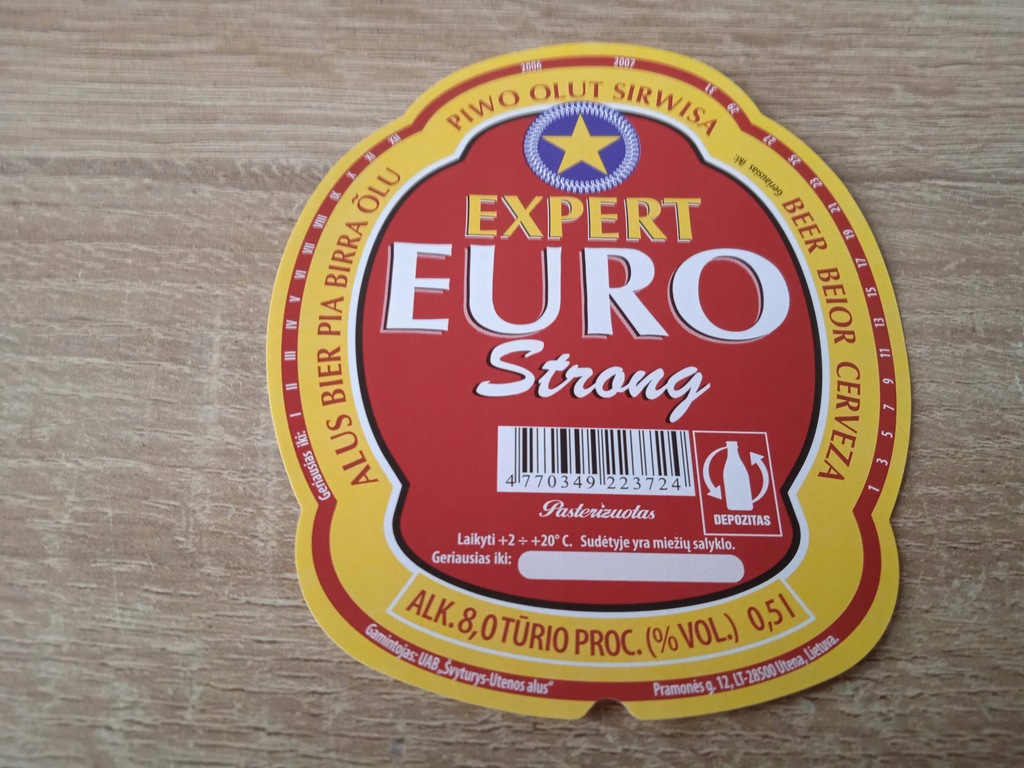 ŁADNA ETYKIETKA PIWNA - EXPERT EURO Strong
