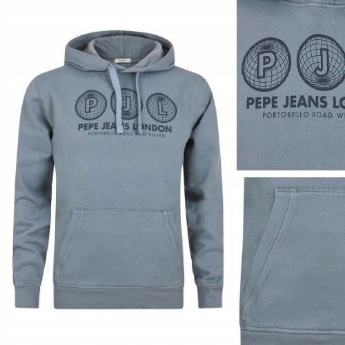 SZARA BLUZA MĘSKA Z KAPTUREM PEPE JEANS L