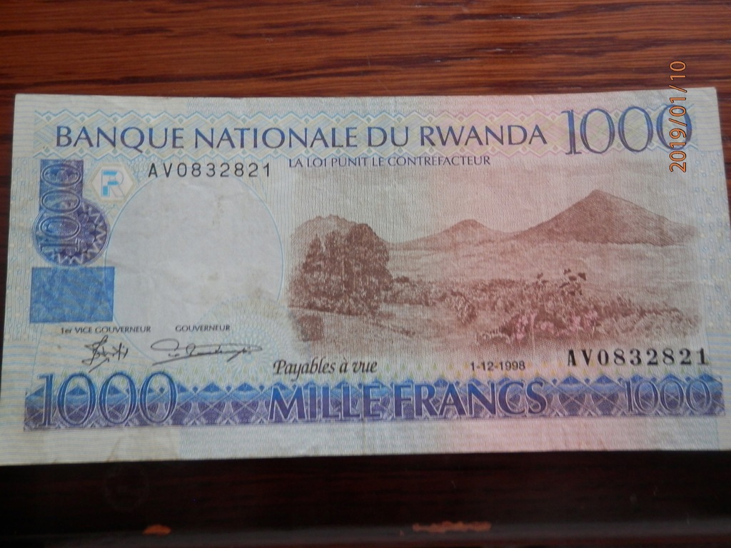 RWANDA 1000 FRANCS 1998