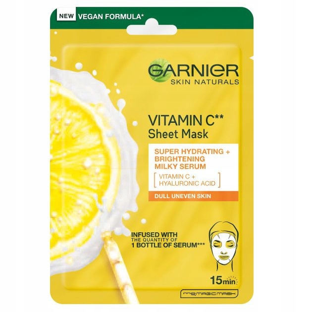 Garnier Skin Naturals Vitamin C Sheet Mask nawilżająca maska na tkaninie z