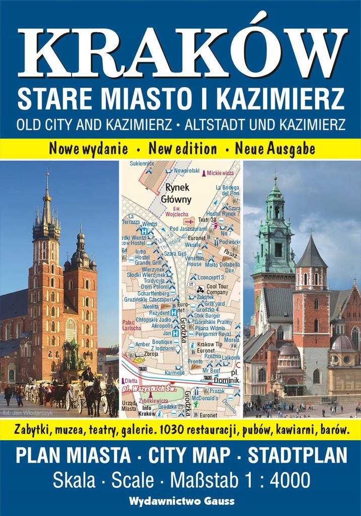 Kraków. Stare Miasto i Kazimierz. Plan miasta 1:40
