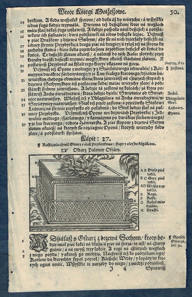BIBLIA LEOPOLITY 1577 - Drzeworyt Ołtarz Ofiarny