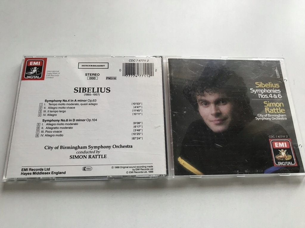 CD Sibelius Symphonies Nos. 4 & 6 Simon Rattle City of Birmingham STAN 5/6