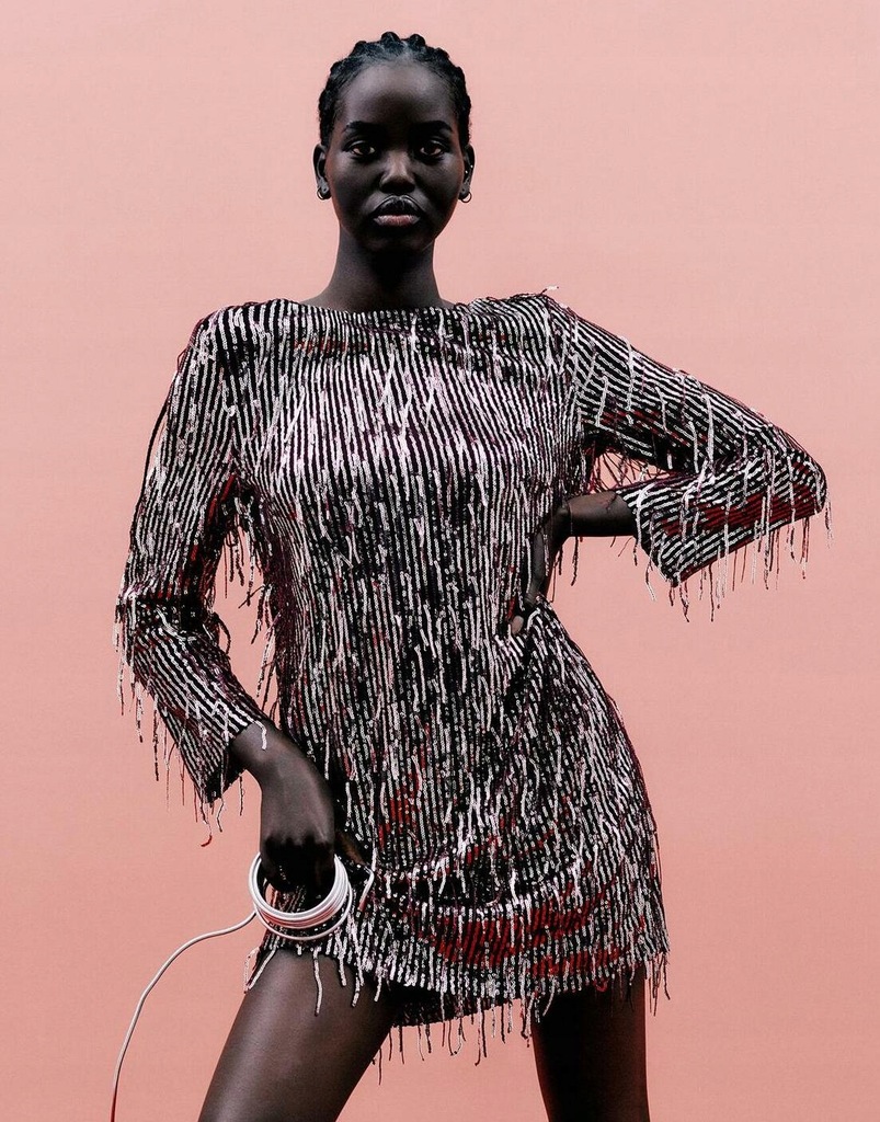 ぷりん ZARA CEKINOWA SUKIENKA FRĘDZLE 7TG XXC__S - 12838268175