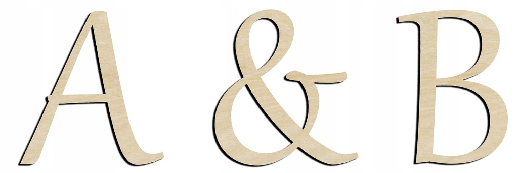 Drewniane litery inicjały ślub wesele komplet 25cm