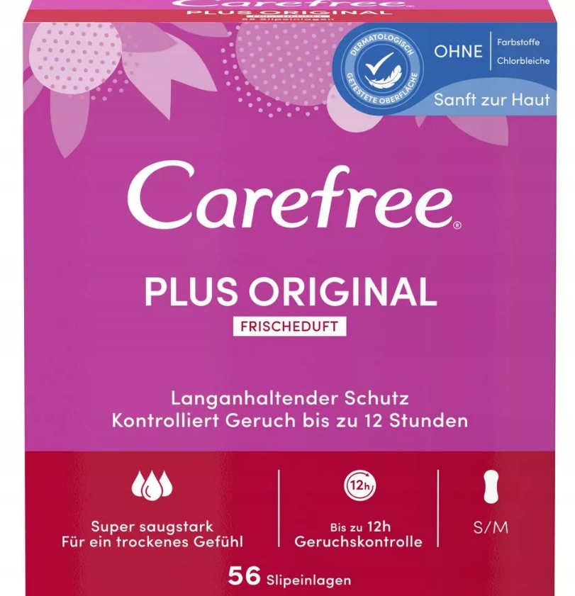 CAREFREE WKŁADKI HIGIENICZNE 56SZT R.S/M DG185