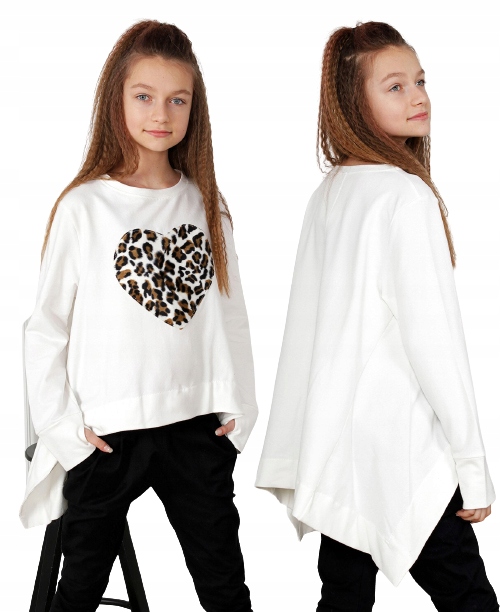 Qba Kids Bluza asymetryczna + SERCE PL 134